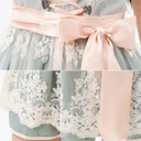 Oktoberfest Green Dirndl Dress with Blouse and Lace Apron - Retrorobe