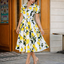 Midikleid mit Tropenmuster