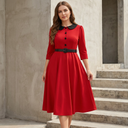 Peter Pan Collar Grace Midi Dress