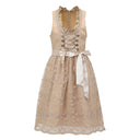 Oktoberfest Apricot Vintage Dirndl Dress with Apron - Retrorobe