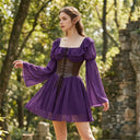Vestido corto estilo corsé de hada medieval
