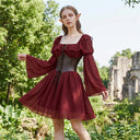 Vestido corto estilo corsé de hada medieval