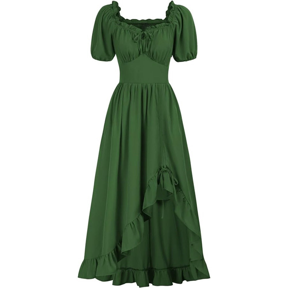 Green Elven LARP Fantasy Costume Dress for Renaissance Faire retrorobe Green Elven LARP Fantasy Costume Dress for Renaissance Faire retrorobe