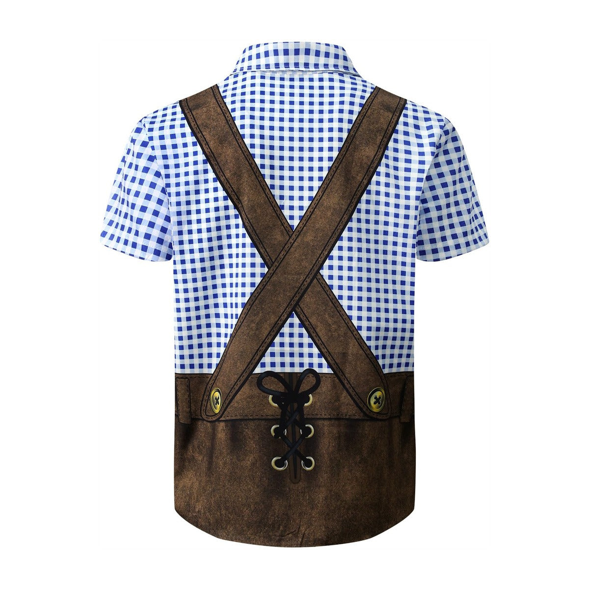 Kariertes Oktoberfest-Lederhosen-Grafikhemd für Herren