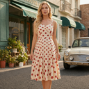 Cream Polka Grace Midi Dress