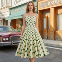 Cream Polka Grace Midi Dress