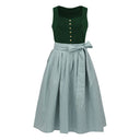 Oktoberfest Women's Deep Green Dirndl Dress with Apron - Retrorobe