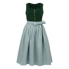 Oktoberfest Women's Deep Green Dirndl Dress with Apron