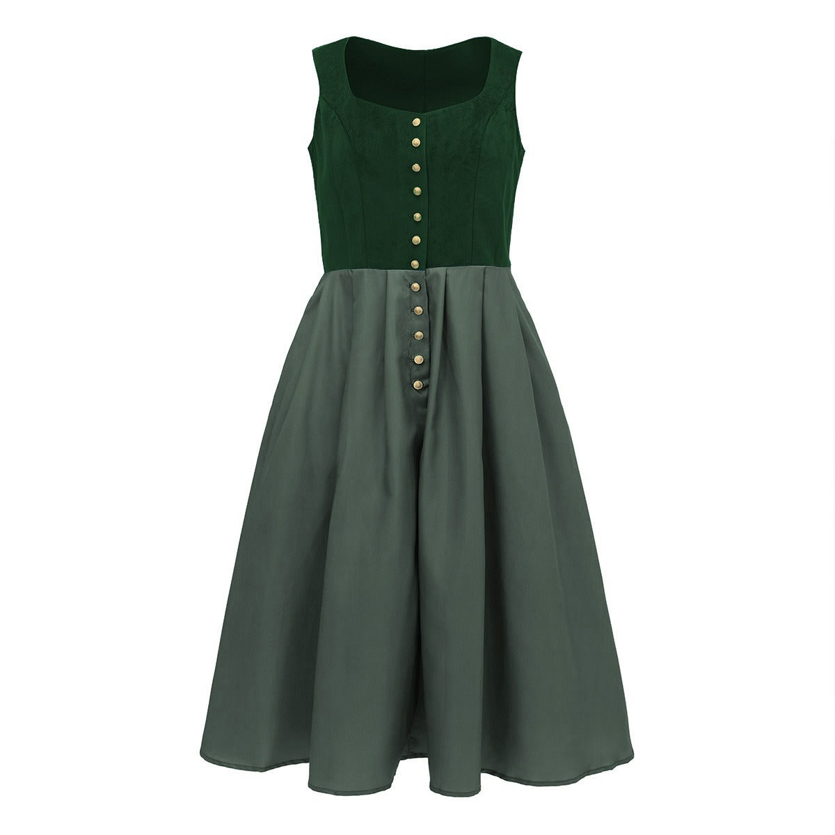 Oktoberfest Women's Deep Green Dirndl Dress with Apron