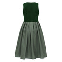 Oktoberfest Women's Deep Green Dirndl Dress with Apron - Retrorobe