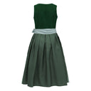 Oktoberfest Women's Deep Green Dirndl Dress with Apron - Retrorobe