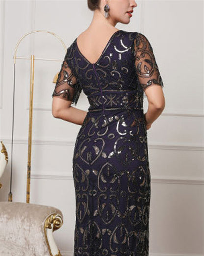 Art Deco Sequin Maxi Gown