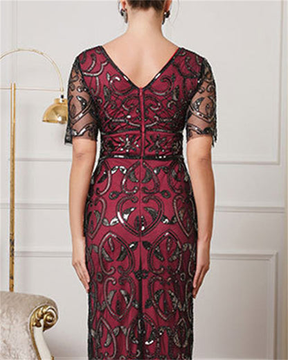 Art Deco Sequin Maxi Gown