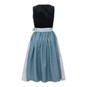 Oktoberfest Women's Black Silver Dirndl Dress with Apron - Retrorobe