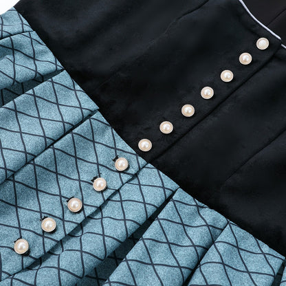 Oktoberfest Damen Dirndl Schwarz Silber mit Schürze