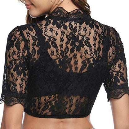 Oktoberfest Lace Dirndl Blouse Cropped Bavarian Top