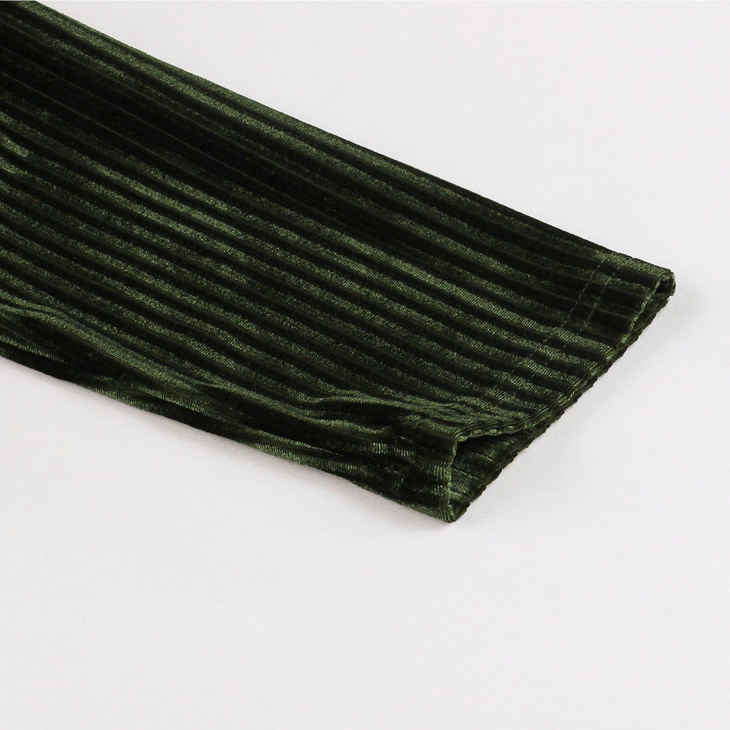 V-Neck Ribbed Velvet A-Line Dress