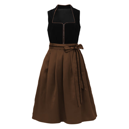 Oktoberfest Women's Bronze Dirndl Dress with Apron