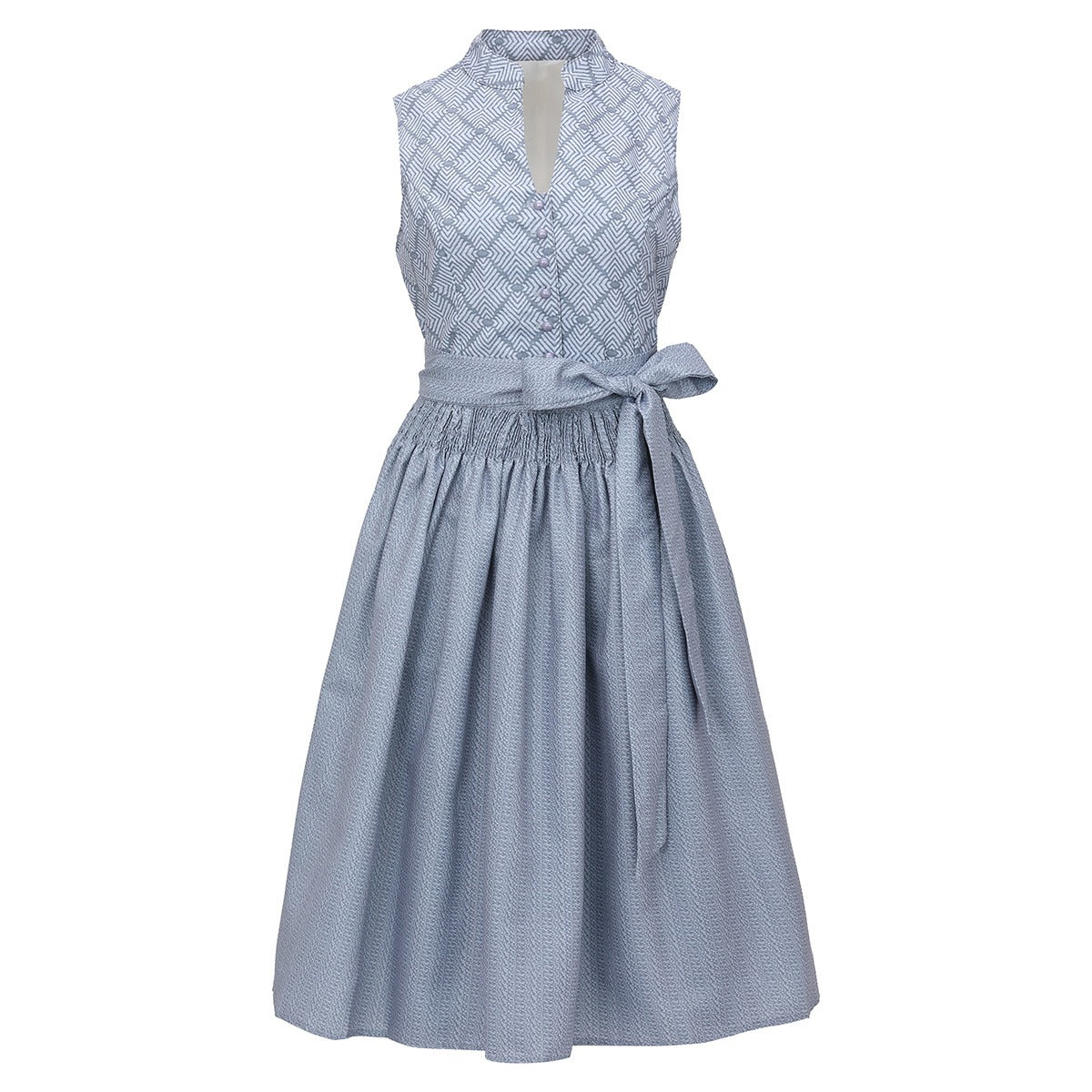 Oktoberfest Gray Elegant Dirndl Dress with Apron