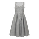 Oktoberfest Kakhi Classic Dirndl Dress with Apron - Retrorobe