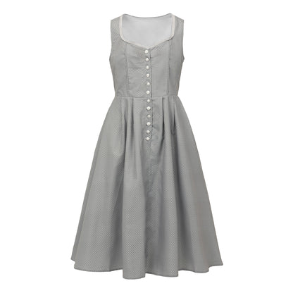 Oktoberfest Kakhi Classic Dirndl Dress with Apron