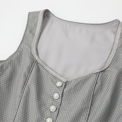 Oktoberfest Kakhi Classic Dirndl Dress with Apron