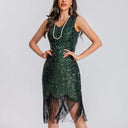 V-Neck Bodycon Sequin Flapper Dress