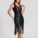 V-Neck Bodycon Sequin Flapper Dress