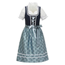 Oktoberfest Blue Dirndl Dress with Blouse & Apron - Retrorobe