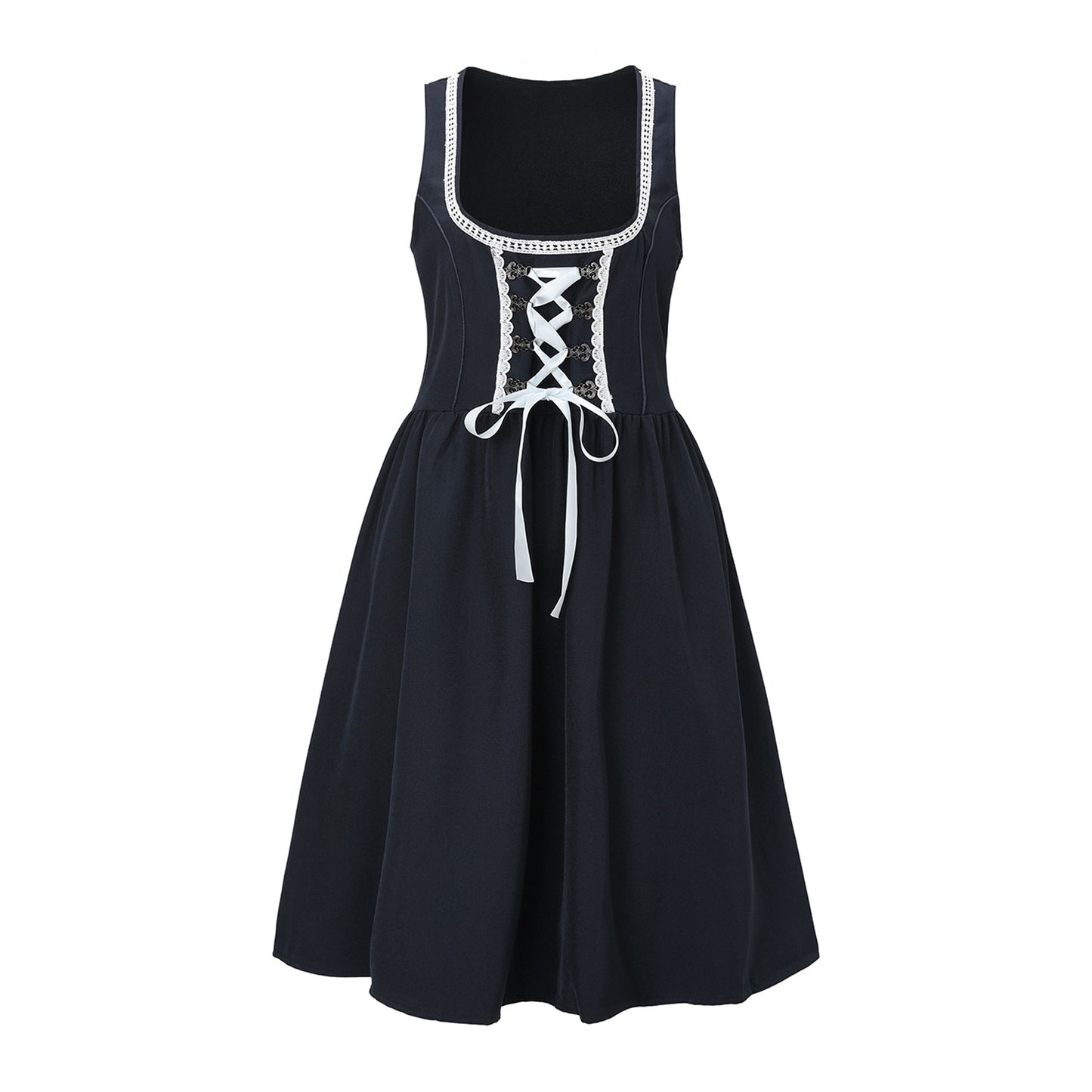 Oktoberfest Blue Dirndl Dress with Blouse & Apron