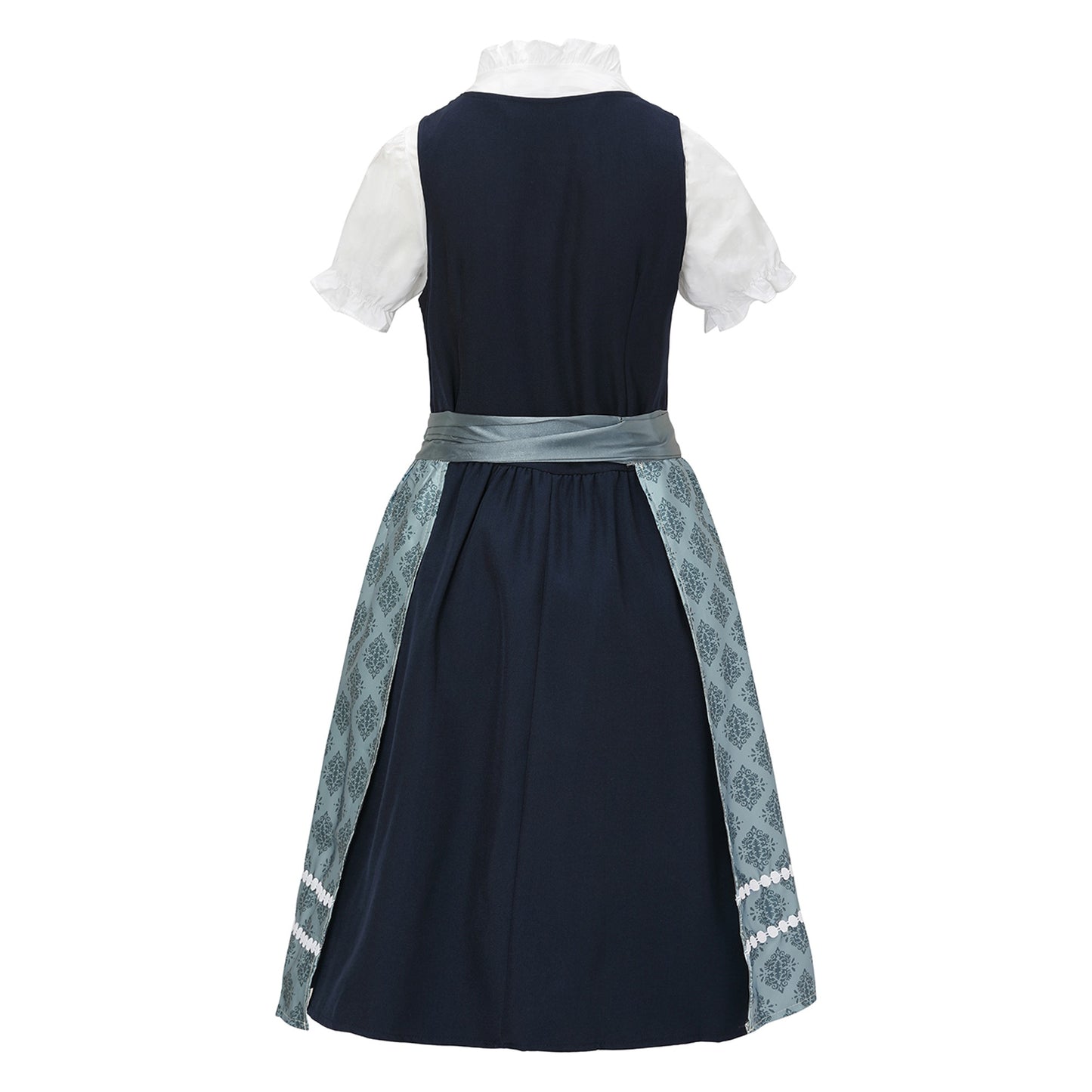 Oktoberfest Blue Dirndl Dress with Blouse & Apron