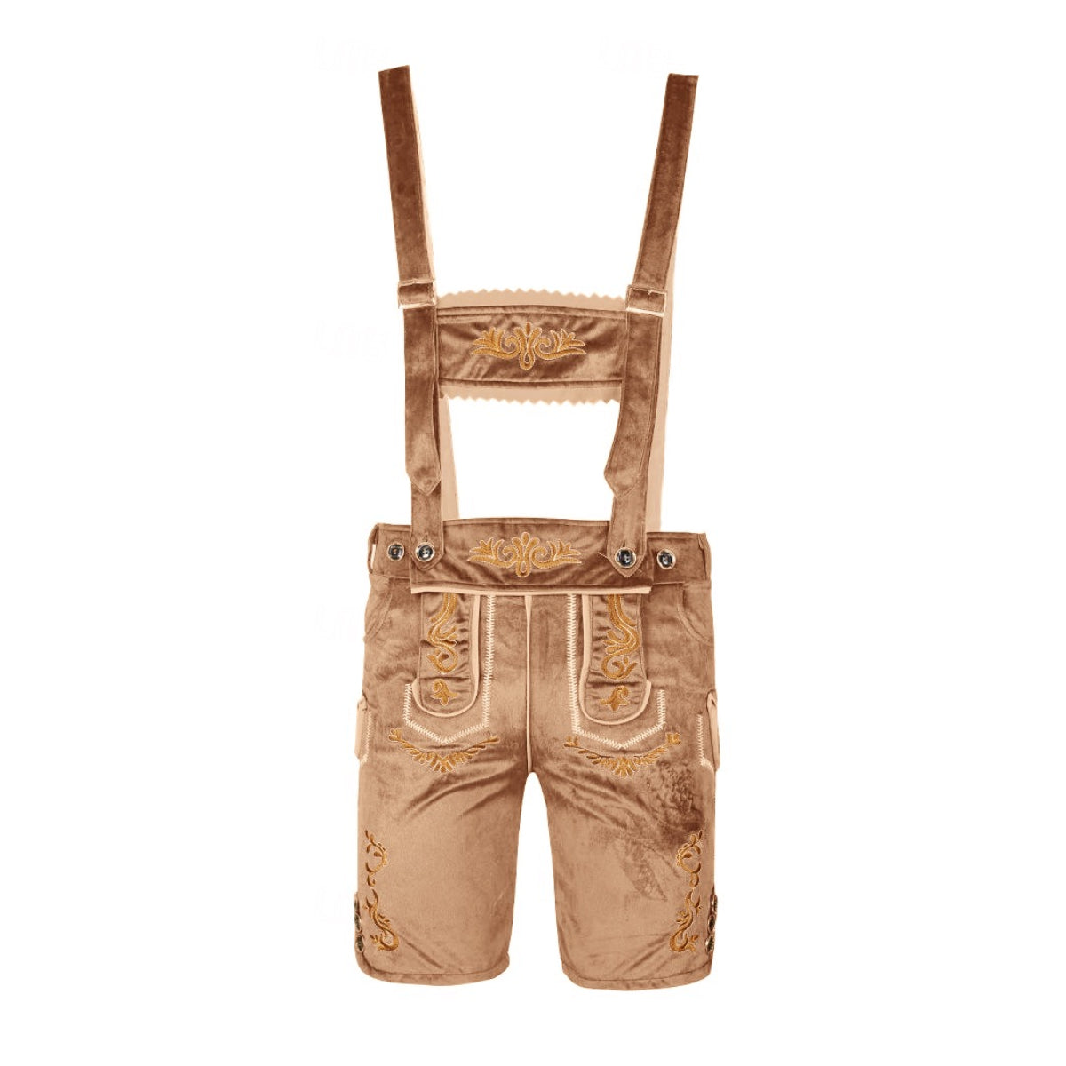 Men's Traditional Bavarian Lederhosen Brown Short