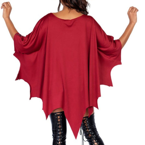 Women's Red Spider Web Poncho Costume