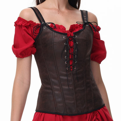 Renaissance Style Lace Design Corset Vest Bustier for LARP