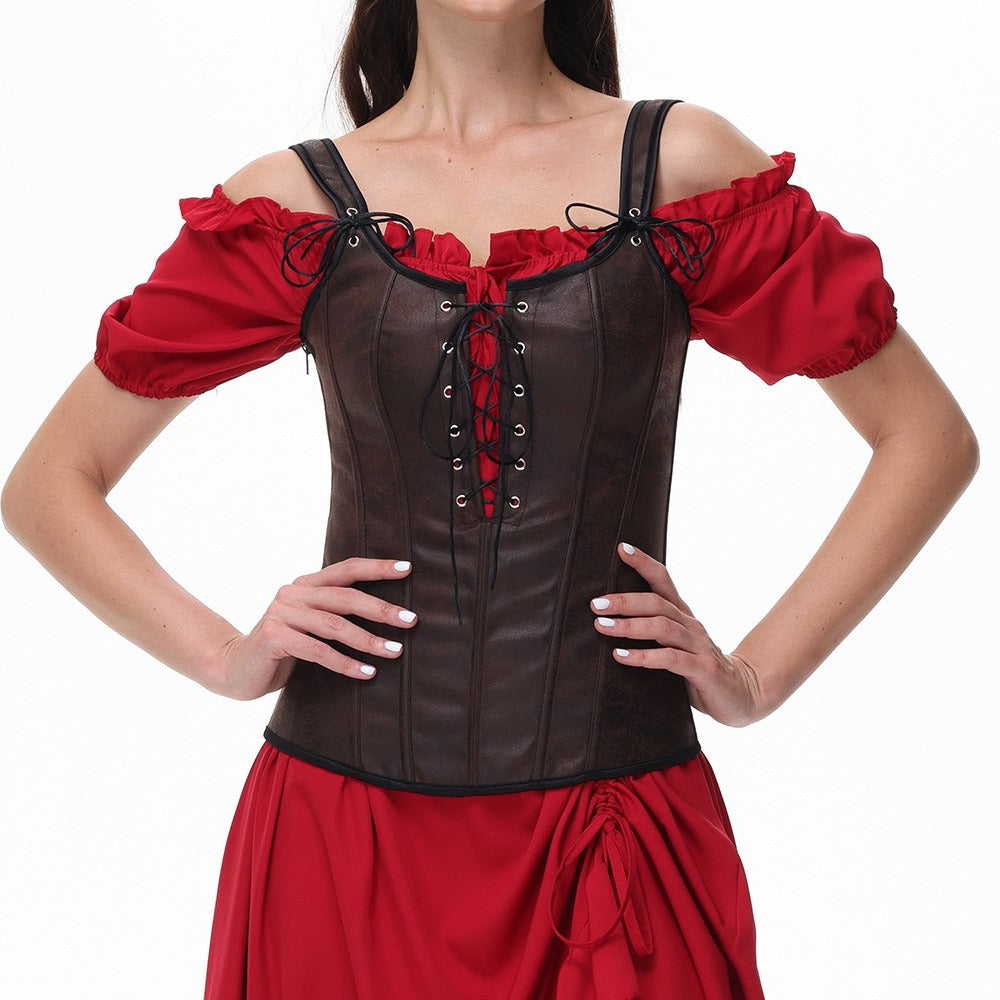 Renaissance Style Lace Design Corset Vest Bustier for LARP