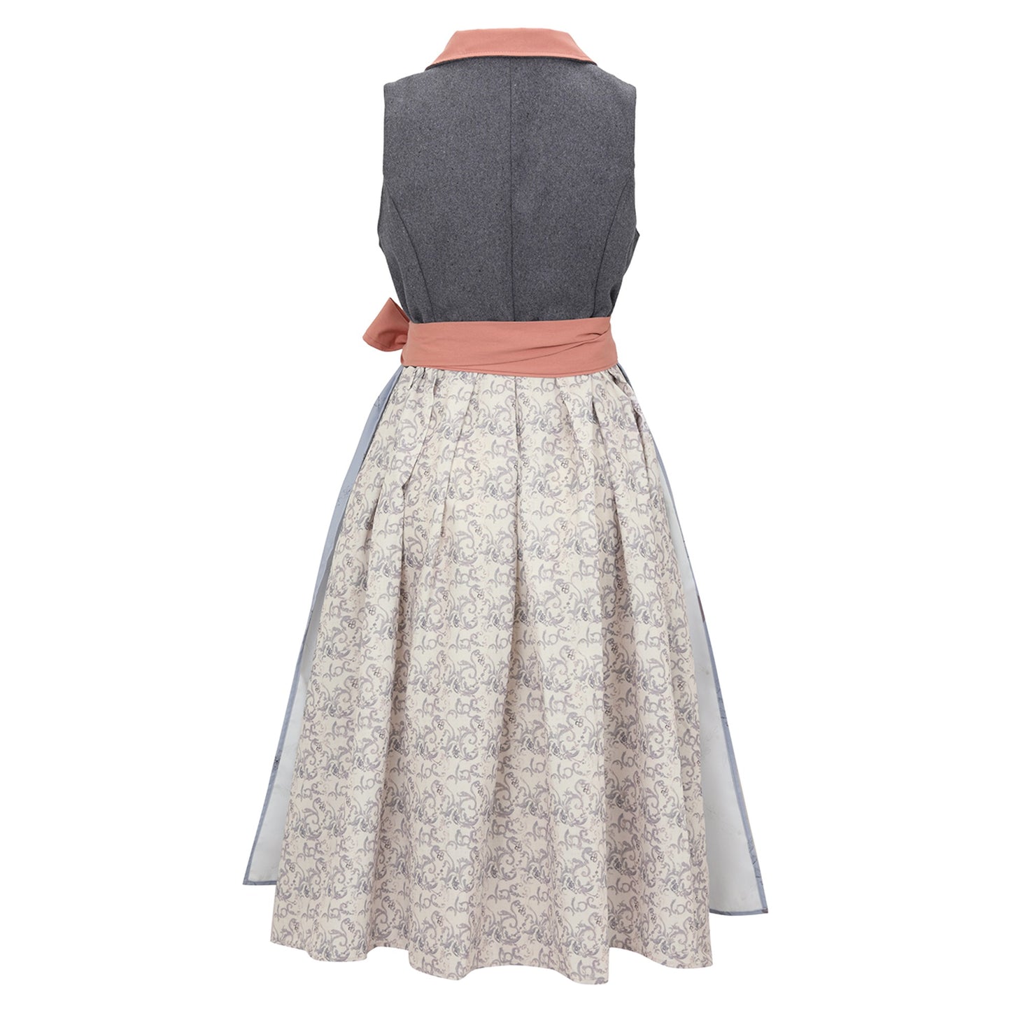Oktoberfest Grey Elegant Dirndl Dress with Apron