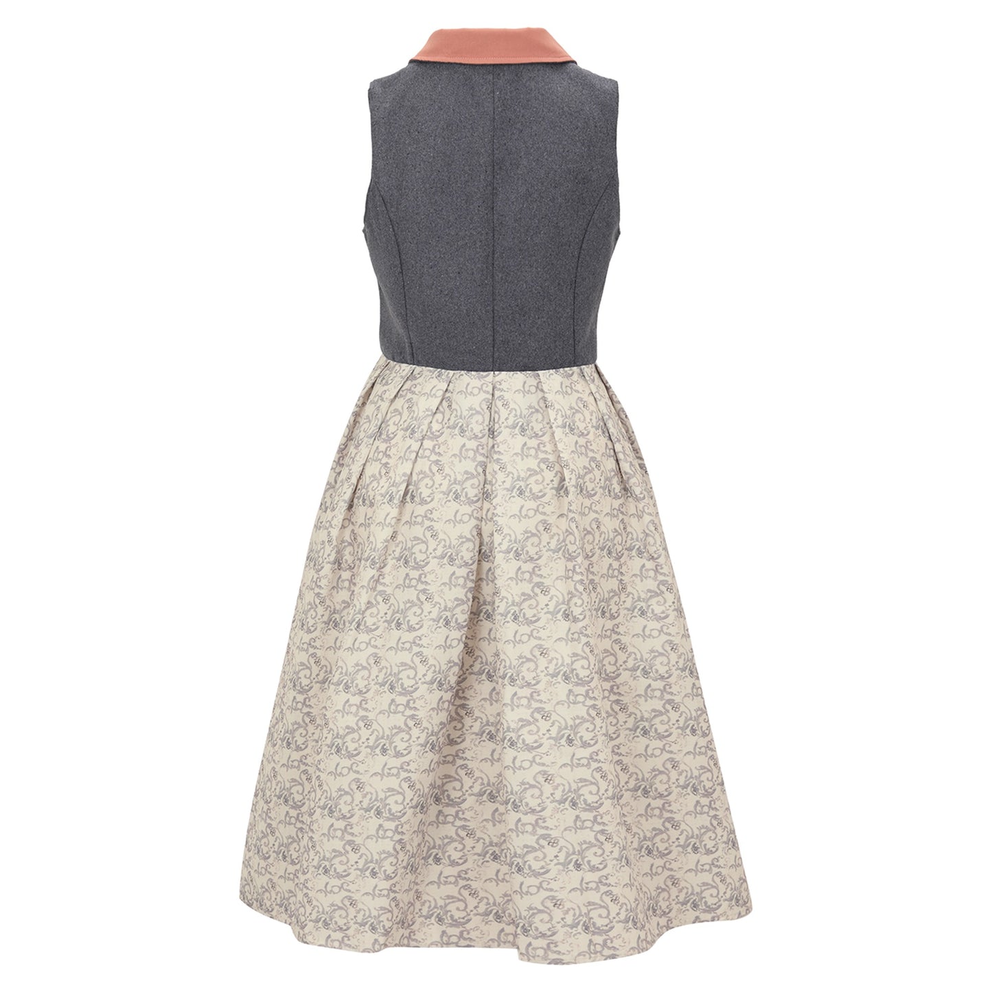 Oktoberfest Grey Elegant Dirndl Dress with Apron
