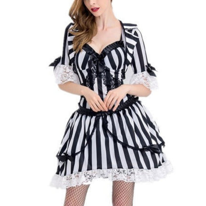 Women's Stripe Zombies Dress Fancy Dress