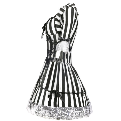 Women's Stripe Zombies Dress Fancy Dress