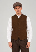 Men's Brown Heritage Vest & Newsboy Cap 2-Piece Set