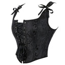 Retro Jacquard Lace-up Corset U-back Vest - Retrorobe