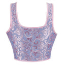 Retro Jacquard Lace-up Corset U-back Vest - Retrorobe