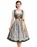 Oktoberfest Dirndl Costume with Embroidered Apron and Blouse