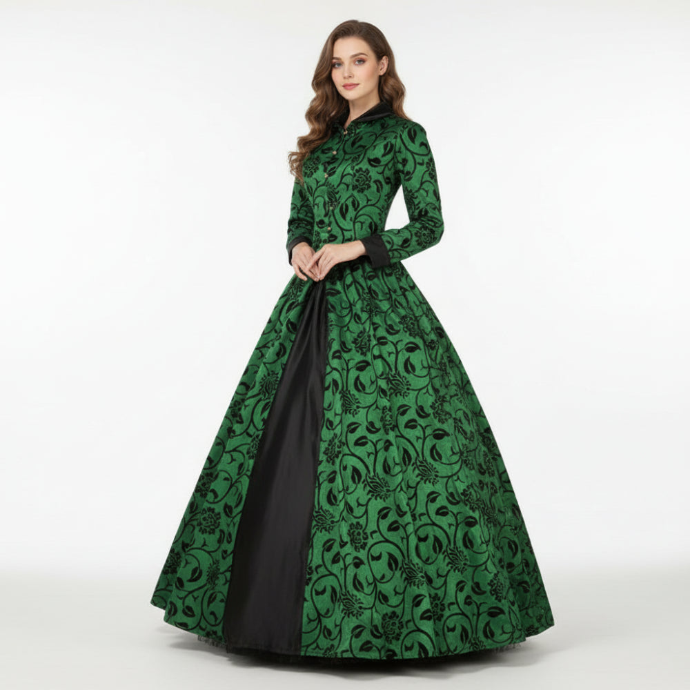 Victorian Floral Christmas Carol Gown