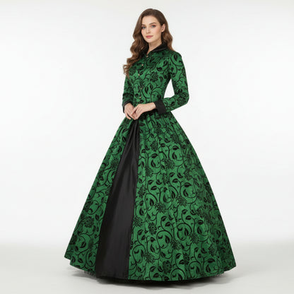 Victorian Floral Christmas Carol Gown