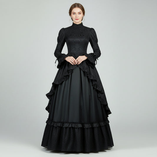 Stand Collar Lace Victorian Ball Gown