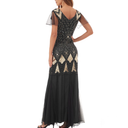 Vestido sirena negro Art Deco con lentejuelas