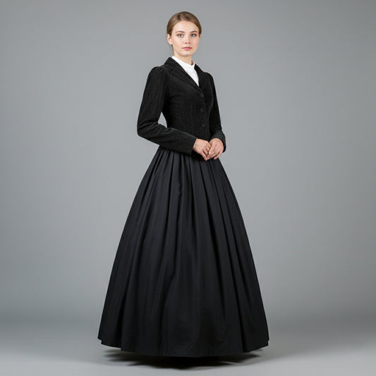 Dickensian Christmas Carol Governess Gown