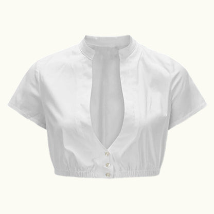 Oktoberfest White Short Sleeve Dirndl Blouse
