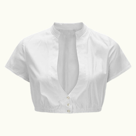 Oktoberfest White Short Sleeve Dirndl Blouse